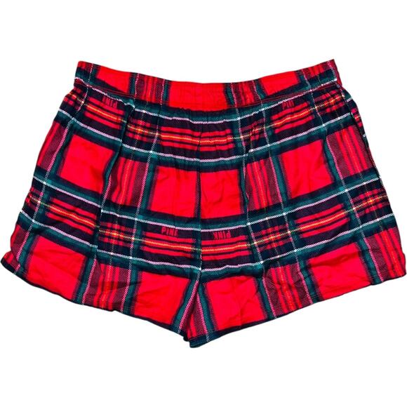 Victoria’s Secret PINK Red Plaid Flannel Sleep Shorts - Picture 2 of 3